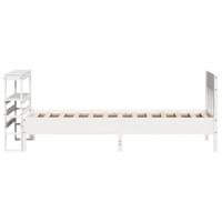 Bedframe zonder matras massief grenenhout wit 75x190 cm - thumbnail