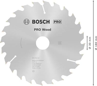 Bosch Accessories Optiline 2608640608 Hardmetaal-cirkelzaagblad 180 x 30 x 2.6 mm Aantal tanden: 24 1 stuk(s)