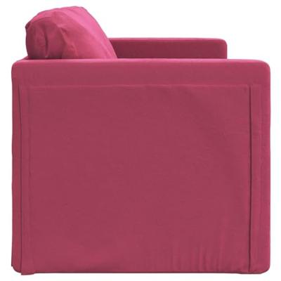 Slaapbank vloermodel 2-in-1 122x204x55 cm fluweel wijnrood