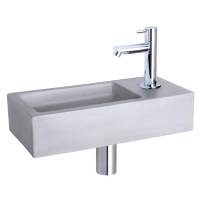 Fonteinset Differnz Ravo Beton 38.5x18.5x9 cm Licht Grijs Met Rechte Chroom Differnz