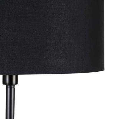 QAZQA Moderne vloerlamp zwart met kap zwart met goud - Simplo QAZQA Moderne vloerlamp zwart met kap zwart met goud - Simplo