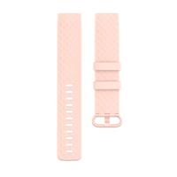 Fitbit Charge 3 & 4 siliconen diamant pattern bandje - Maat: Small - licht roze - thumbnail