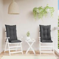 Stoelkussens 2 st hoge rug 120x50x7 cm stof gemêleerd antraciet - thumbnail