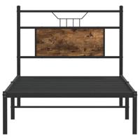 Bedframe zonder matras hout gerookt eikenkleurig 75x190 cm - thumbnail