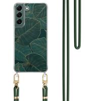Samsung Galaxy S22 Plus hoesje met groen koord - Monstera leaves - thumbnail