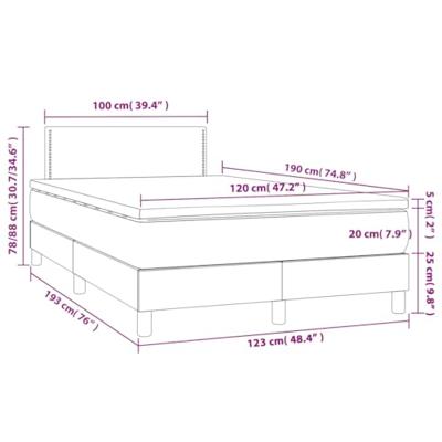 Boxspring met matras stof lichtgrijs 120x190 cm