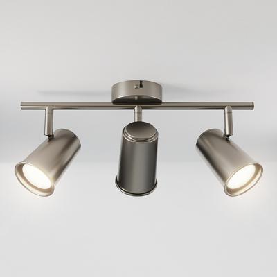 Riga - LED plafondlamp - 12 Watt 1035 Lumen - 3 spots - 4000K Neutraal wit - Draaibaar en dimbaar - GU10 - Kantelbaar - Plafondspot - IP20 Voor binnen - RVS