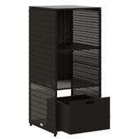 Tuinkast 50x55x115 cm poly rattan zwart - thumbnail