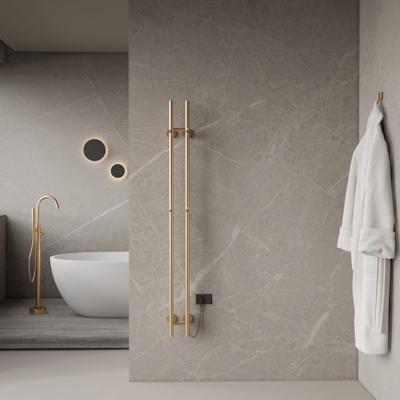 Elektrische Staafhanddoekradiator Dubbel BWS Roku 120 Watt 150 cm Geborsteld Goud