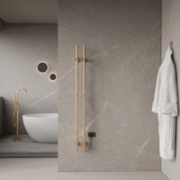 Elektrische Staafhanddoekradiator Dubbel BWS Roku 120 Watt 150 cm Geborsteld Goud - thumbnail