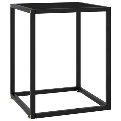 VidaXL Salontafel met zwart glas 40x40x50 cm zwart VidaXL Salontafel met zwart glas 40x40x50 cm zwart