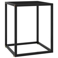 VidaXL Salontafel met zwart glas 40x40x50 cm zwart - thumbnail