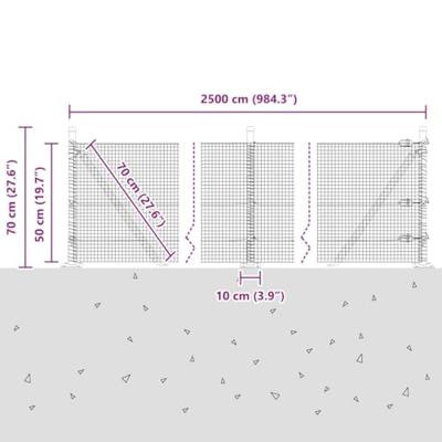 VidaXL Afrasteringspaal grijs 25 x 0,5 m (16 x 16 mm gaas) staal VidaXL Afrasteringspaal grijs 25 x 0,5 m (16 x 16 mm gaas) staal