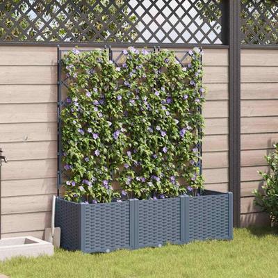 Tuin Bloempot 3 pcs Licht Grijs 120 x 40 x 143 cm Staal