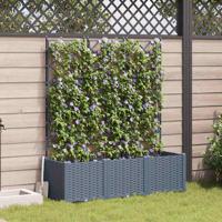 Tuin Bloempot 3 pcs Licht Grijs 120 x 40 x 143 cm Staal - thumbnail