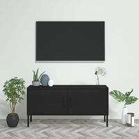 VidaXL Tv-meubel 105x35x50 cm staal zwart - thumbnail