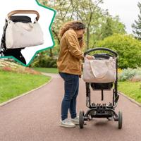 Badabulle Luiertas in Pocketstijl - Aankleedkussen, Geïsoleerde hoes, Etui, Inclusief kinderwagenbevestigingen, Crème - thumbnail