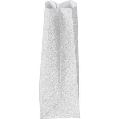 Papieren zakken, H: 17 cm, afm 6x9 cm, 120 gr, zilver, 8 stuk/ 1 doos