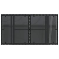 Tuintafel met glazen blad 100x55x73 cm poly rattan zwart - thumbnail
