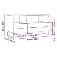 Tv-meubel 102x36x50 cm bewerkt hout betongrijs - thumbnail