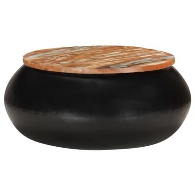 Salontafel 68x68x30 cm massief gerecycled hout zwart Salontafel 68x68x30 cm massief gerecycled hout zwart