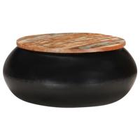 Salontafel 68x68x30 cm massief gerecycled hout zwart - thumbnail