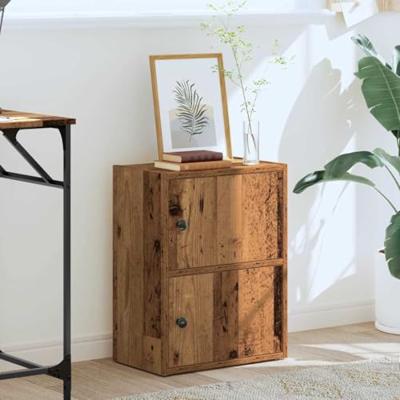 Boekenkast 40x24x52 cm bewerkt hout oud houtkleurig