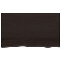 Wandschap 100x60x6 cm behandeld massief eikenhout donkergrijs - thumbnail