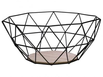 Gusta Fruitmand - Metaal - Hout - 26x25x12 cm Gusta Fruitmand - Metaal - Hout - 26x25x12 cm