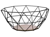 Gusta Fruitmand - Metaal - Hout - 26x25x12 cm - thumbnail