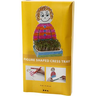 Creativ Company Waterkersbakje met figuur, persoon, h: 20 cm, wit, 6 set/ 1 doos