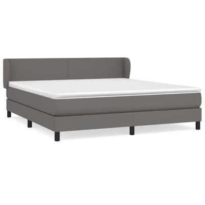 Boxspring met matras kunstleer grijs 200x200 cm