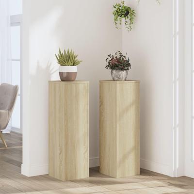 Plantenstandaards 2 st 25x25x80 cm bewerkt hout sonoma eiken Plantenstandaards 2 st 25x25x80 cm bewerkt hout sonoma eiken