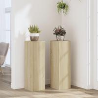 Plantenstandaards 2 st 25x25x80 cm bewerkt hout sonoma eiken - thumbnail