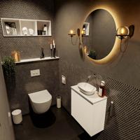 MONDIAZ FOWY toiletmeubel 50cm kleur talc. Waskom positie midden kleur talc | talc. Zonder kraangat - thumbnail