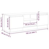 Tv-meubel 102x30x36 cm bewerkt hout artisanaal eikenkleur - thumbnail