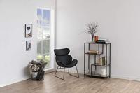 Bendt Fauteuil 'Ida' zwart onderstel, PU zwart - thumbnail