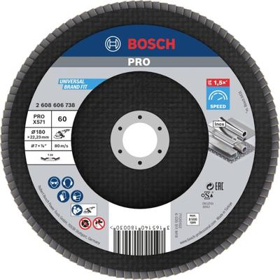 Bosch Accessoires 1 Lamellenschijf 180 X571, Best for Metal haaks, K60 - 2608606738 Bosch Accessoires 1 Lamellenschijf 180 X571, Best for Metal haaks, K60 - 2608606738