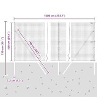 VidaXL Afrasteringspaal grijs 10 x 1 m (25 x 25 mm gaas) staal - thumbnail