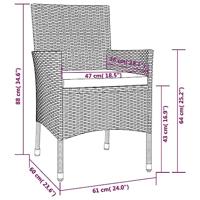 5-delige Tuinset met kussens poly rattan zwart - thumbnail