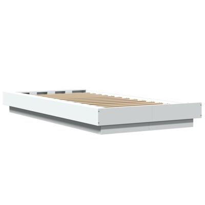 Bedframe met LED-verlichting bewerkt hout wit 100x200 cm