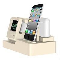 3 in 1 houder geschikt voor de Apple Watch & Airpods & iPhone - Beige - thumbnail