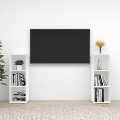 Tv-meubelen 2 st 107x35x37 cm bewerkt houtwit