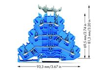 WAGO 2002-3234 Doorgangsklem 3-etages 5.20 mm Spanveer Toewijzing: N, N, N Blauw 50 stuk(s) - thumbnail