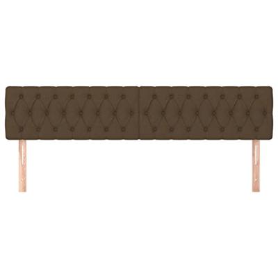 Hoofdborden 2 st 90x7x78/88 cm stof donkerbruin