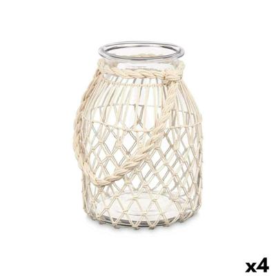 Kaarshouder Gift Decor Wit Transparant Glas Touw 20 x 30 cm 22 x 30 x 20 cm Tin (4 Stuks) Kaarshouder Gift Decor Wit Transparant Glas Touw 20 x 30 cm 22 x 30 x 20 cm Tin (4 Stuks)