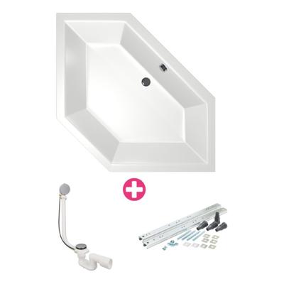 Xenz Society Hoekbad - 145x145x53 - afvoer Midden - acryl - wit 6860-01 Xenz Society Hoekbad - 145x145x53 - afvoer Midden - acryl - wit 6860-01