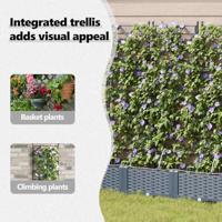 Tuin Bloempot 3 pcs Licht Grijs Staal - thumbnail