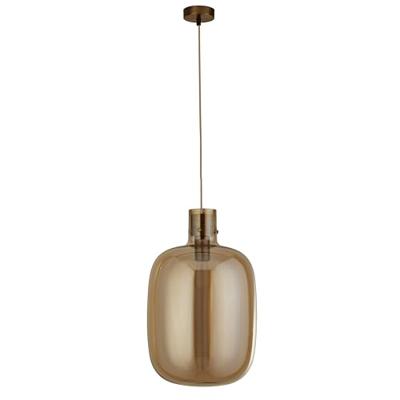 Searchlight Hanglamp GlasBarrel roodkoper met amber glas - 68361AM