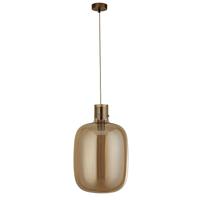 Searchlight Hanglamp GlasBarrel roodkoper met amber glas - 68361AM - thumbnail